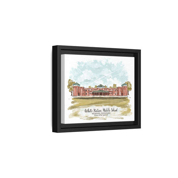 Framed Canvas Art of White Station Middle School - Perfect Gift for Alumni and Educators