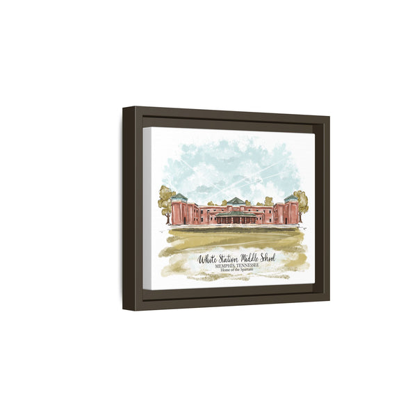 Framed Canvas Art of White Station Middle School - Perfect Gift for Alumni and Educators