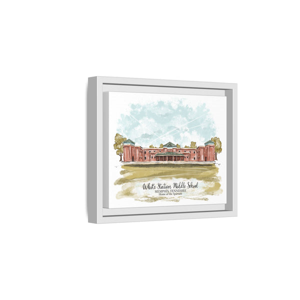Framed Canvas Art of White Station Middle School - Perfect Gift for Alumni and Educators