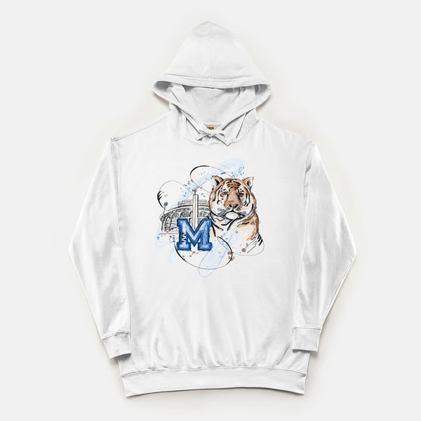 Memphis Football - Comfort Color Lightweight Hooded Sweatshirt 1467