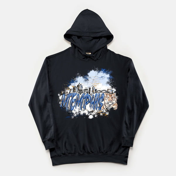 Memphis Tigers - Comfort Color Lightweight Hooded Sweatshirt 1467