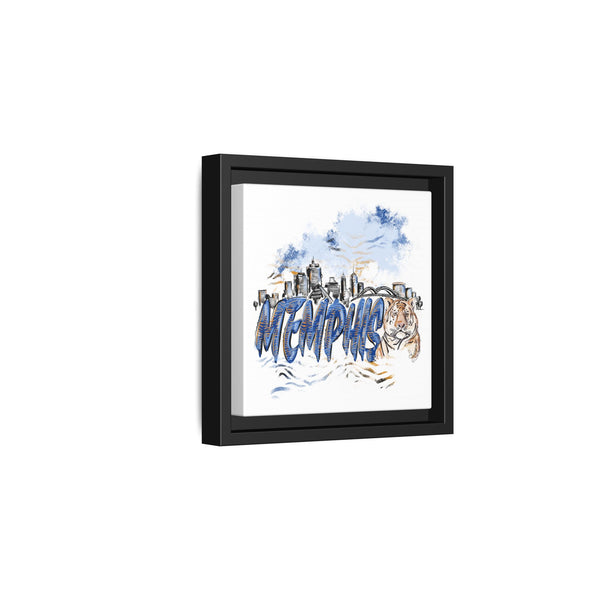Framed Matte Canvas Art - Memphis Tigers Skyline