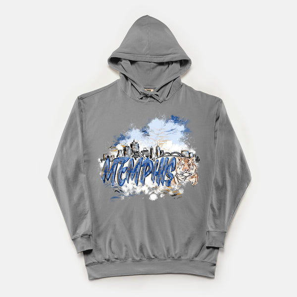 Memphis Tigers - Comfort Color Lightweight Hooded Sweatshirt 1467