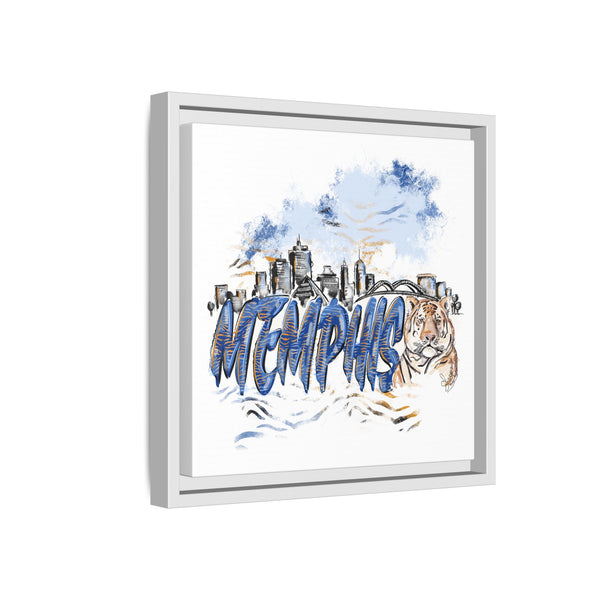Framed Matte Canvas Art - Memphis Tigers Skyline