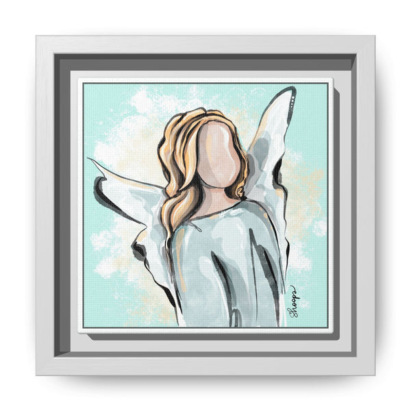 Framed Angel Art Print - Multi-Color Matte Canvas Wall Decor