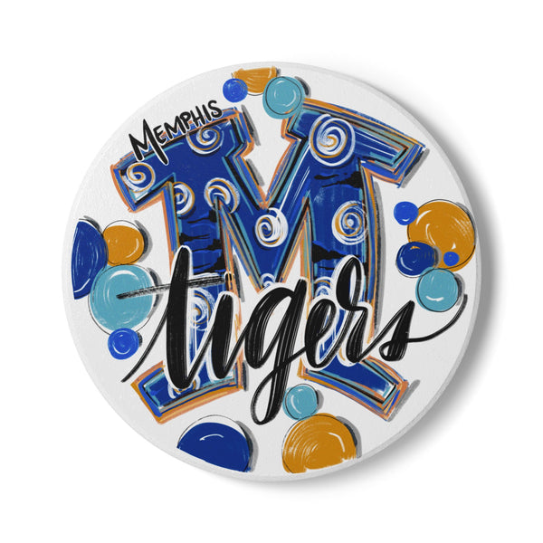Memphis Tigers Ceramic Coaster - Colorful College Spirit Drinkware