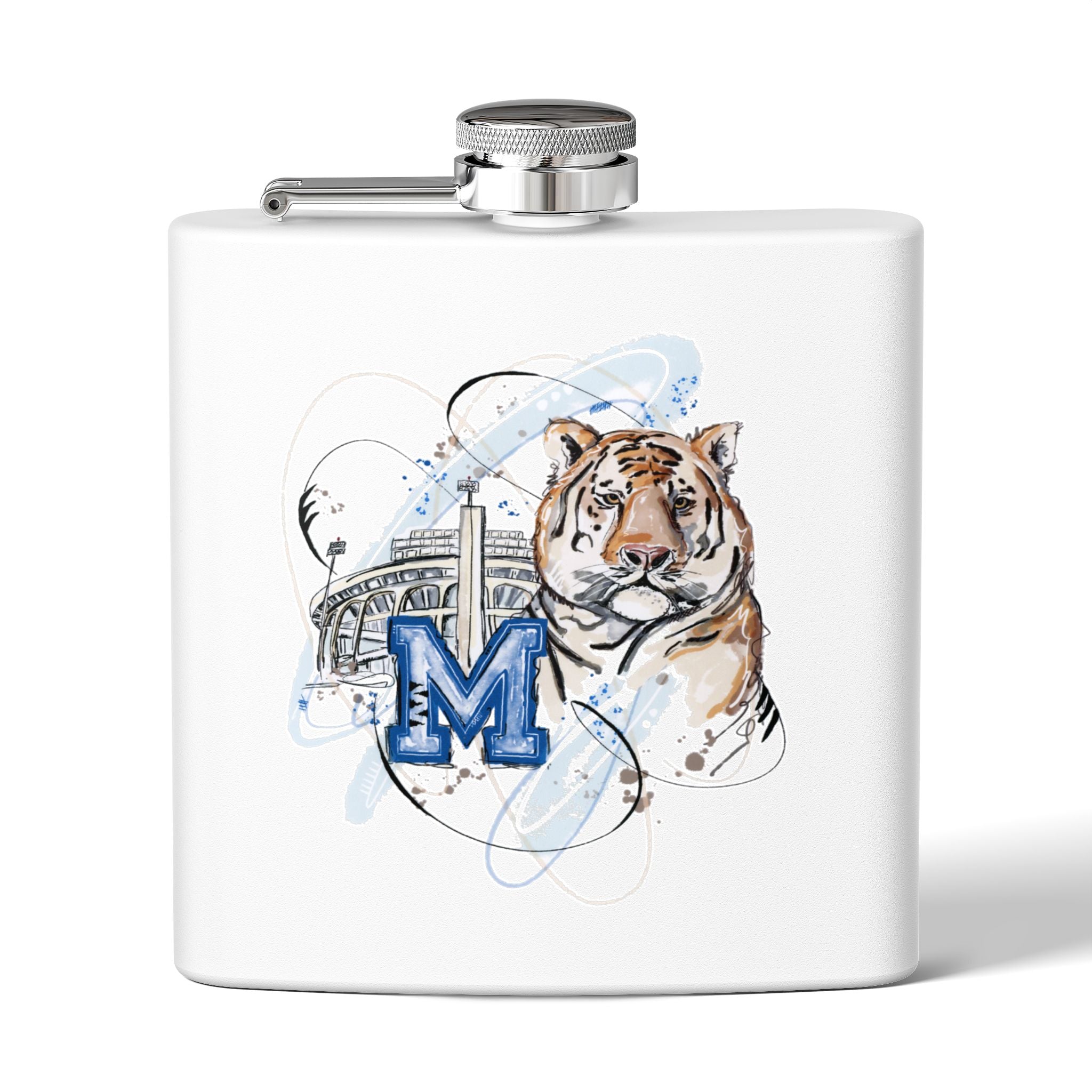 Memphis Tigers Stainless Steel Flask - 6oz Portable Drinkware for Fans
