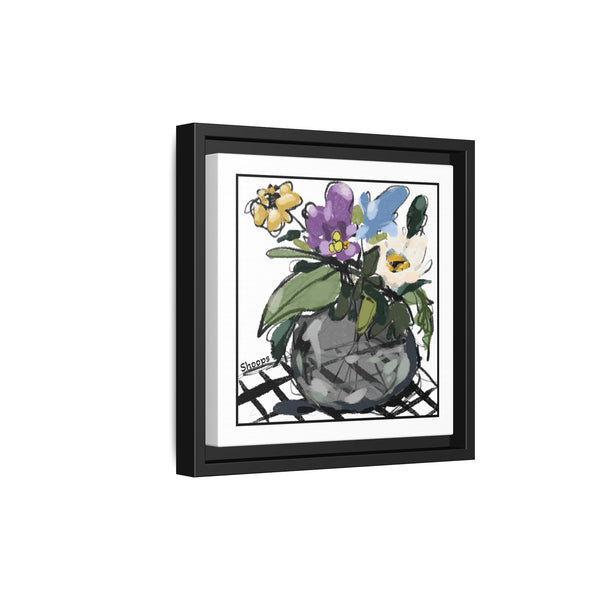 Framed Floral Canvas Art – Colorful Flower Arrangement