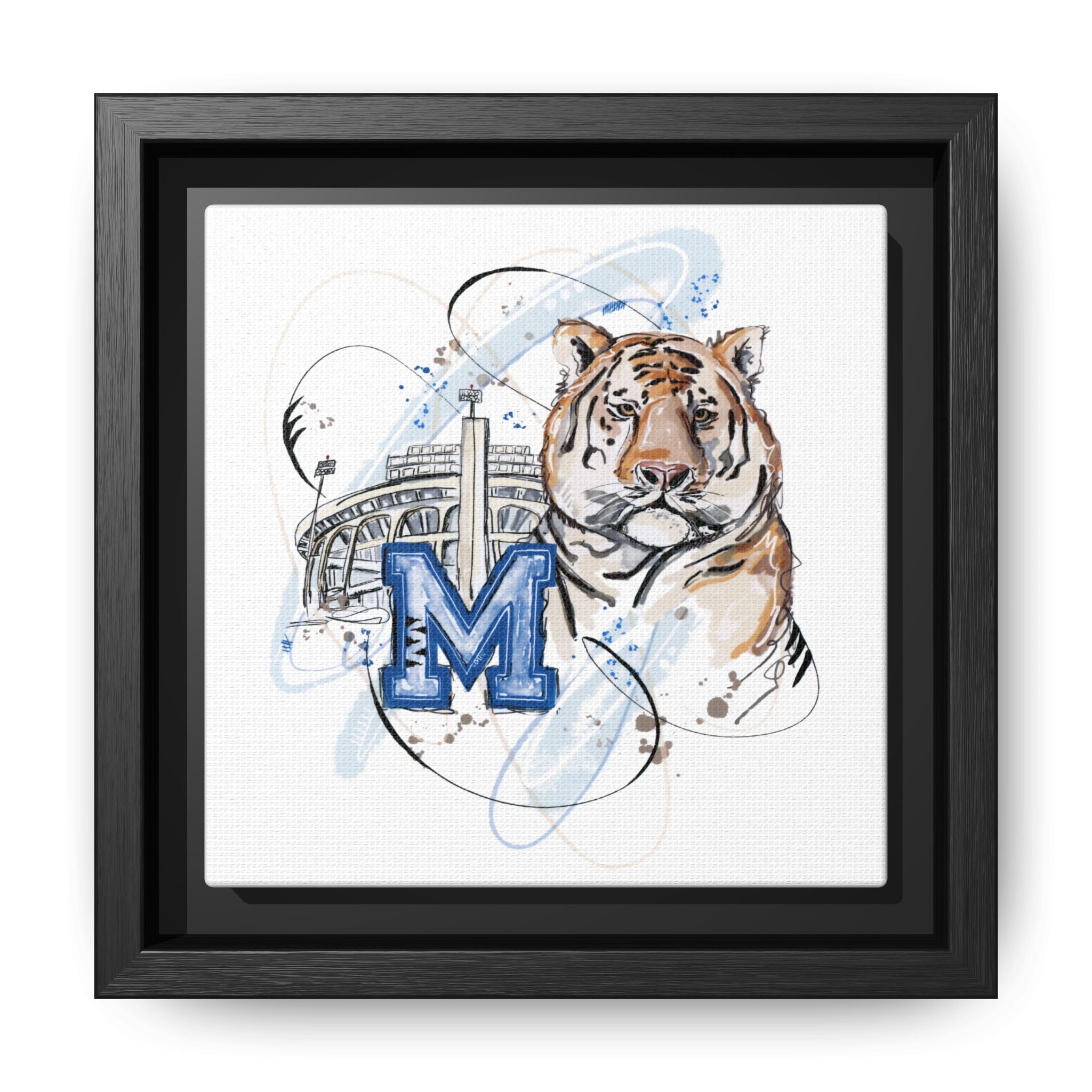 Framed Art Print - Memphis Tiger Stadium Wall Decor