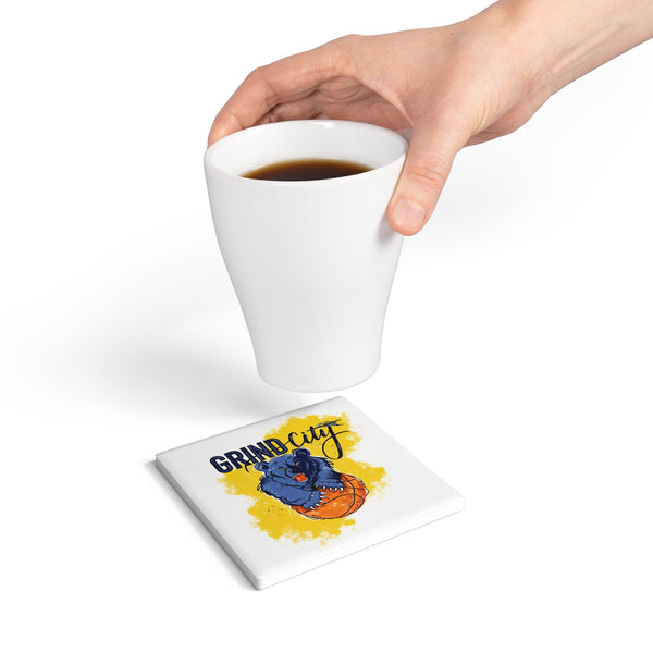 Grind City Ceramic Coaster - Perfect Basketball Gift for Fans & Home Decor