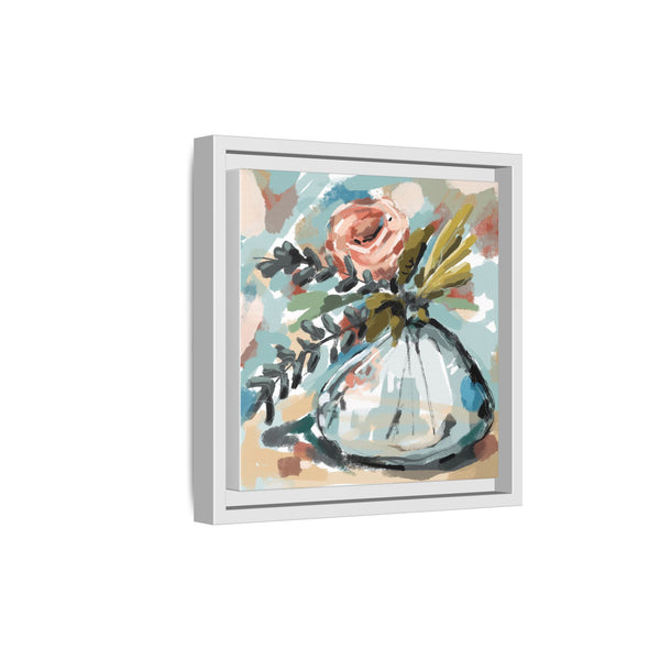 Framed Floral Canvas Art - Single Rosie