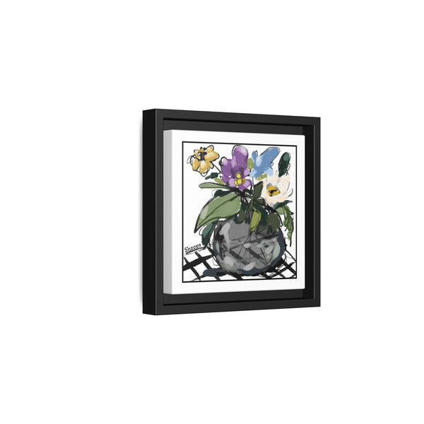 Framed Floral Canvas Art – Colorful Flower Arrangement