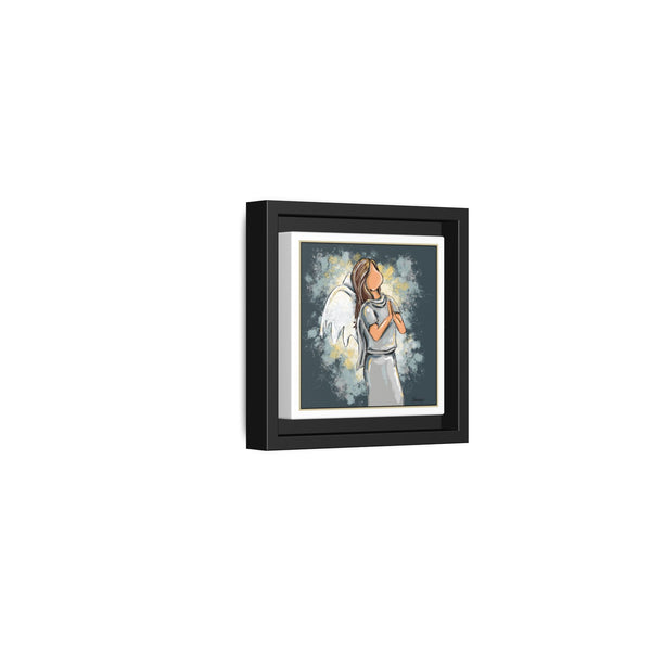 Dear God - Angel Framed Matte Canvas Wall Art