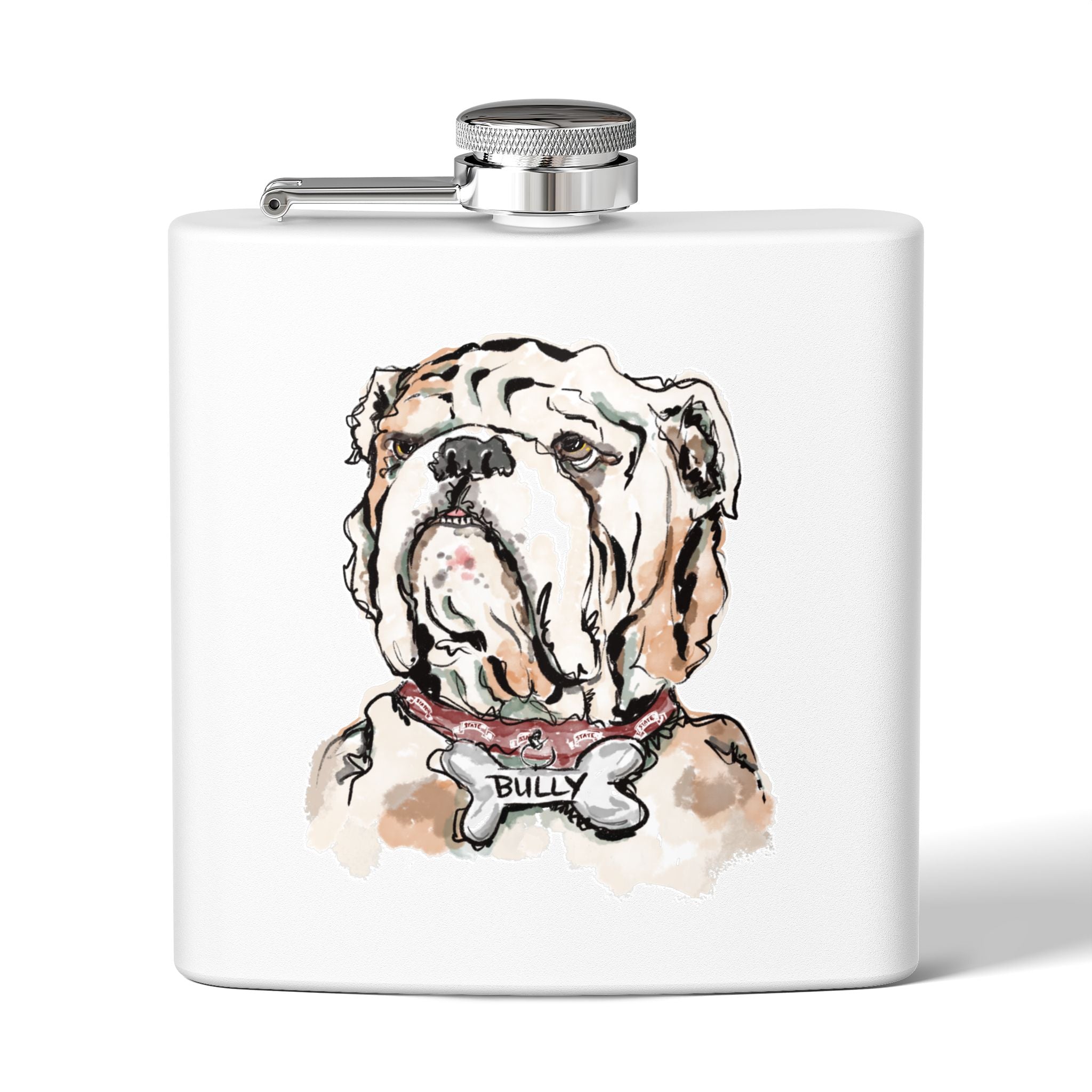 MSU Bully Stainless Steel Flask - 6oz Bully Design