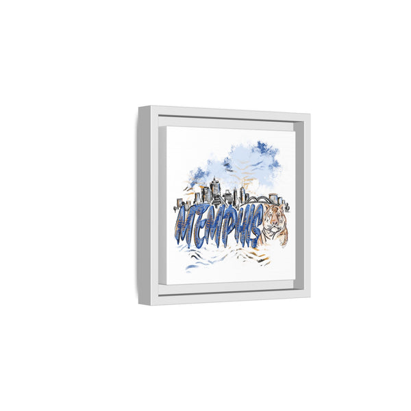 Framed Matte Canvas Art - Memphis Tigers Skyline