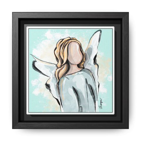 Framed Angel Art Print - Multi-Color Matte Canvas Wall Decor