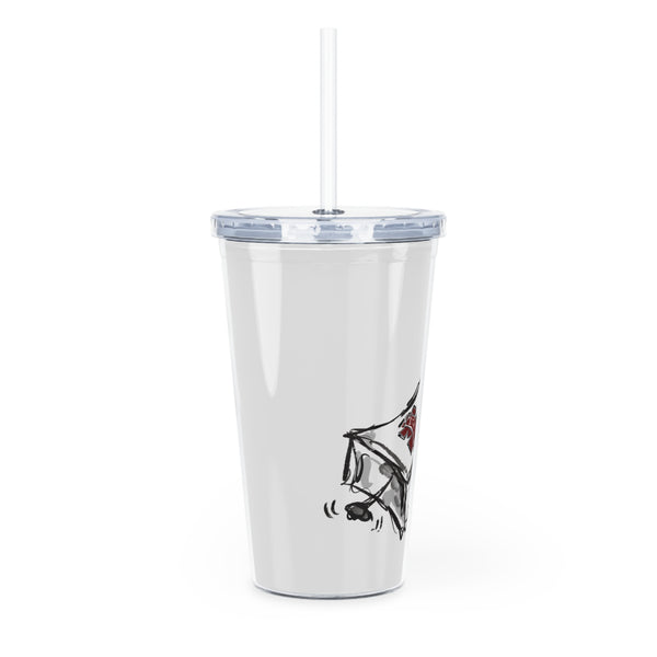 MSU Cowbell - Stylish Plastic Tumbler with Straw