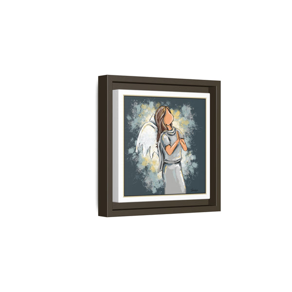 Dear God - Angel Framed Matte Canvas Wall Art