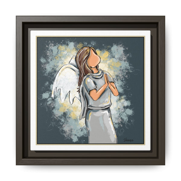 Dear God - Angel Framed Matte Canvas Wall Art