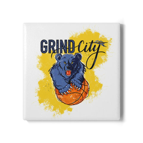 Grind City Ceramic Coaster - Perfect Basketball Gift for Fans & Home Decor