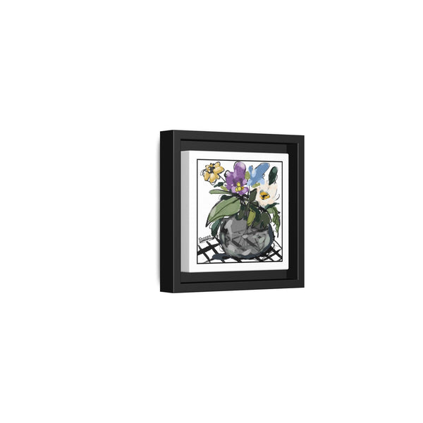Framed Floral Canvas Art – Colorful Flower Arrangement