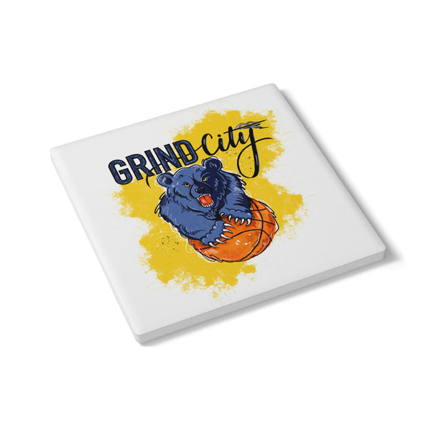Grind City Ceramic Coaster - Perfect Basketball Gift for Fans & Home Decor