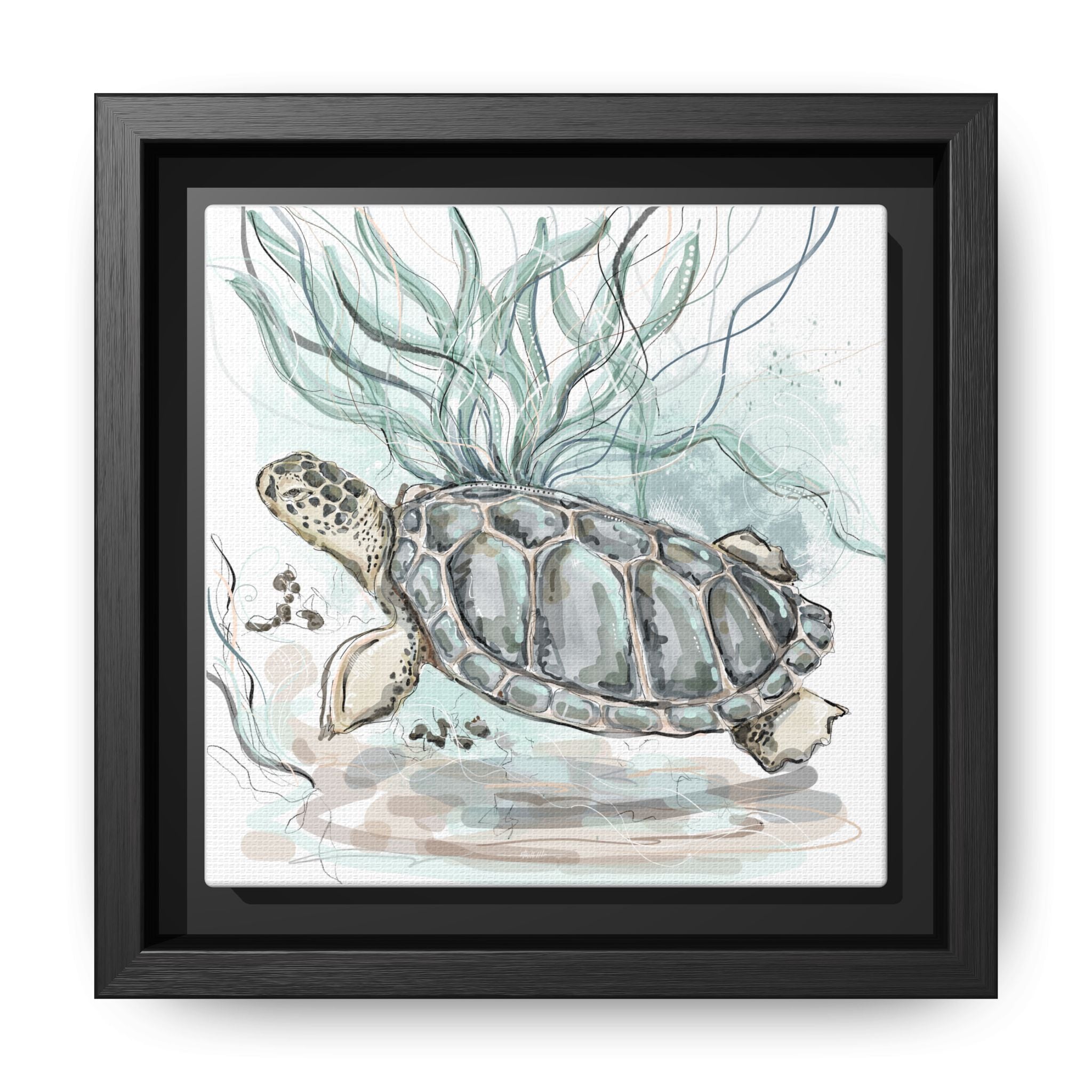 Framed Turtle Art Print - Ocean-Inspired Home Decor