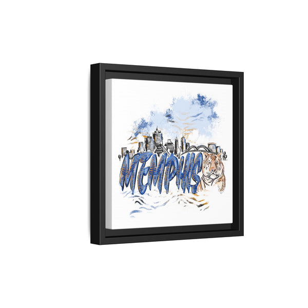 Framed Matte Canvas Art - Memphis Tigers Skyline