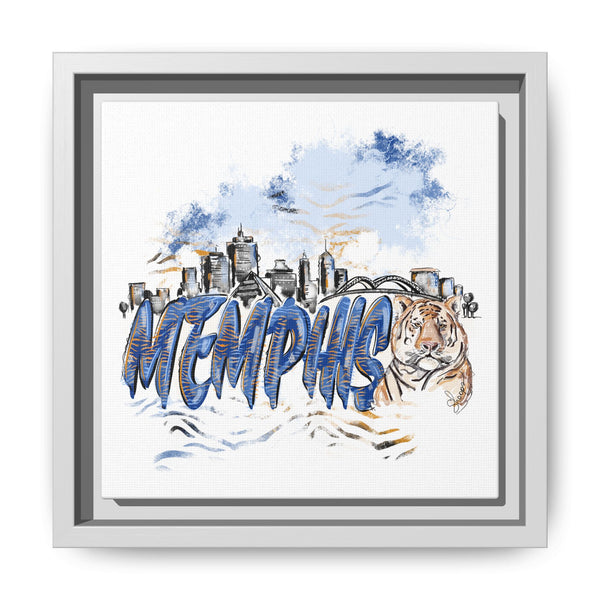 Framed Matte Canvas Art - Memphis Tigers Skyline