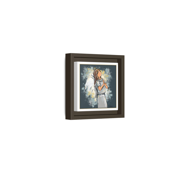 Dear God - Angel Framed Matte Canvas Wall Art