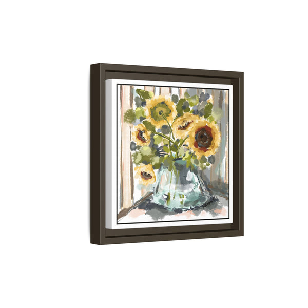 Framed Floral Canvas Art - Colorful Sunflower Decor for Home