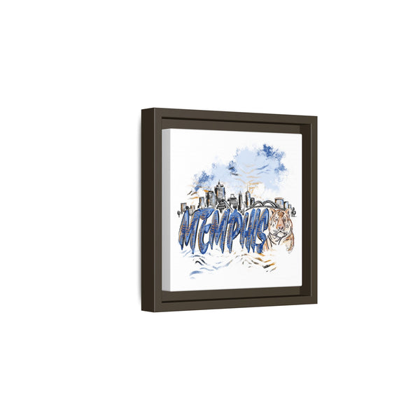 Framed Matte Canvas Art - Memphis Tigers Skyline
