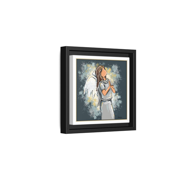 Dear God - Angel Framed Matte Canvas Wall Art