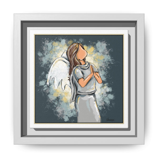 Dear God - Angel Framed Matte Canvas Wall Art
