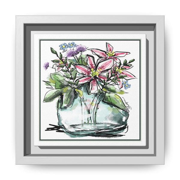 Framed Floral Art Print - Multi-Color Botanical Wall Decor