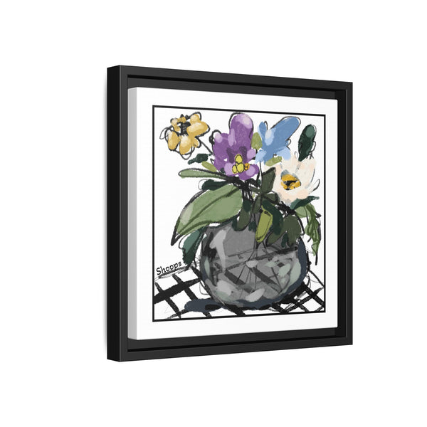 Framed Floral Canvas Art – Colorful Flower Arrangement