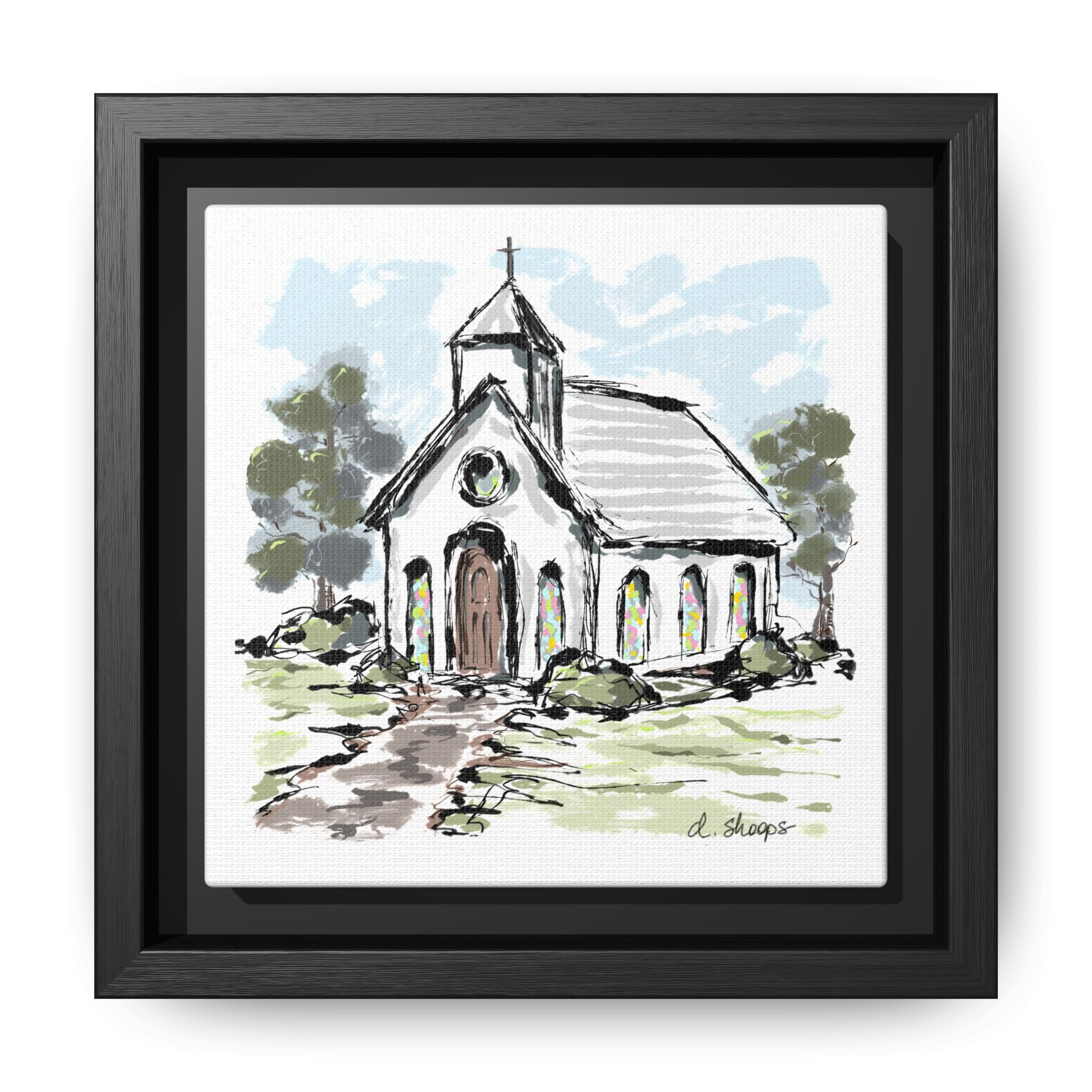 Framed Church Art - Multi-Color Matte Canvas