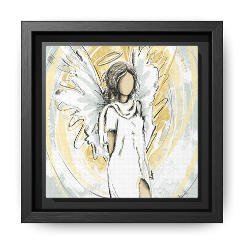 Framed Angel Artwork - Multi-Color Matte Canvas for Home Decor