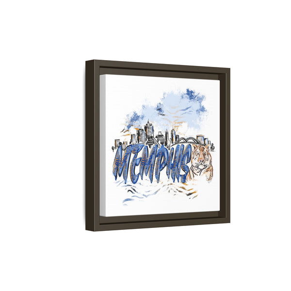 Framed Matte Canvas Art - Memphis Tigers Skyline
