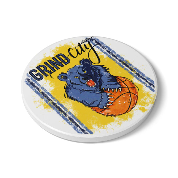Grind City Basketball Ceramic Coaster - Unique Home Decor for Sports Fans