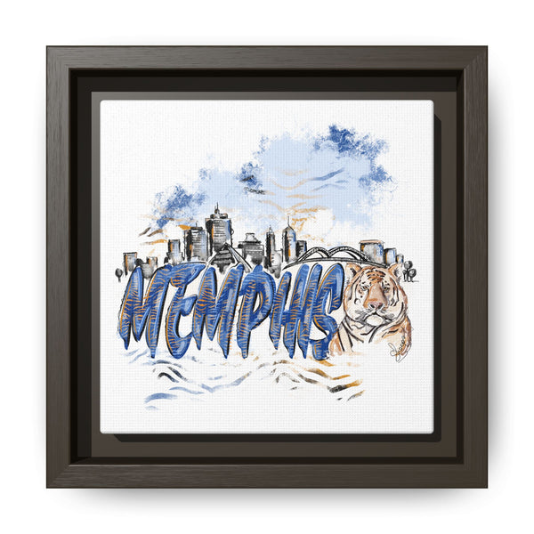 Framed Matte Canvas Art - Memphis Tigers Skyline