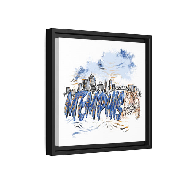 Framed Matte Canvas Art - Memphis Tigers Skyline