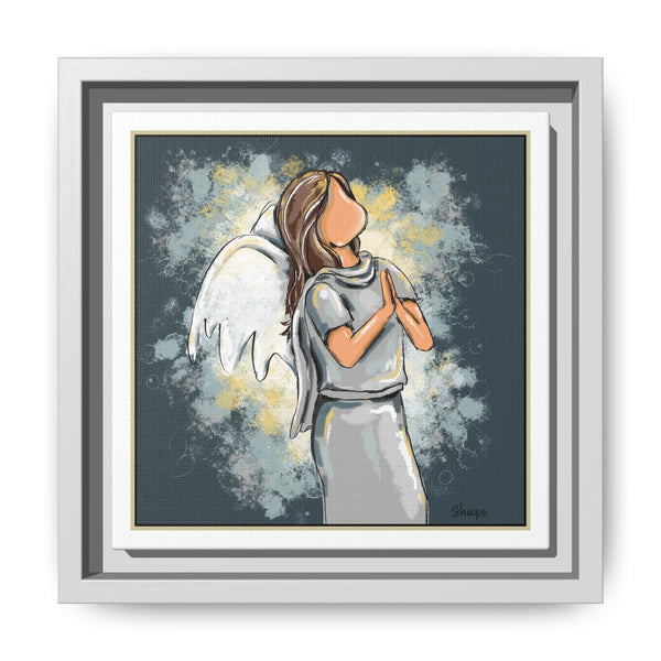 Dear God - Angel Framed Matte Canvas Wall Art