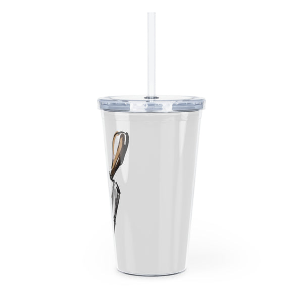 MSU Cowbell - Stylish Plastic Tumbler with Straw