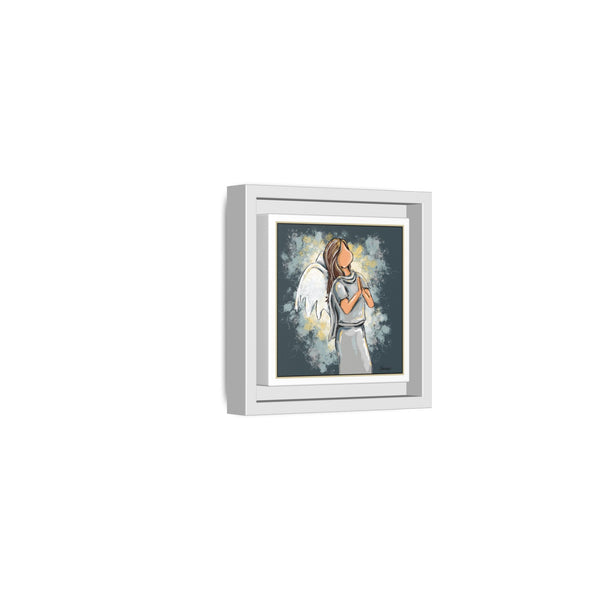 Dear God - Angel Framed Matte Canvas Wall Art