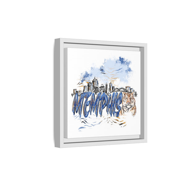 Framed Matte Canvas Art - Memphis Tigers Skyline