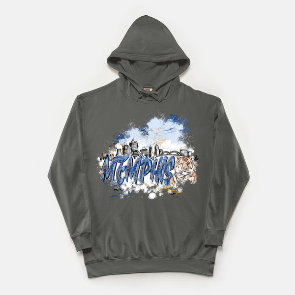 Memphis Tigers - Comfort Color Lightweight Hooded Sweatshirt 1467