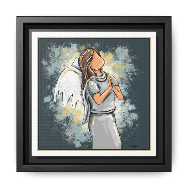 Dear God - Angel Framed Matte Canvas Wall Art