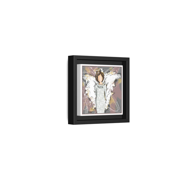 Framed Canvas Art: Angel With Fun Background