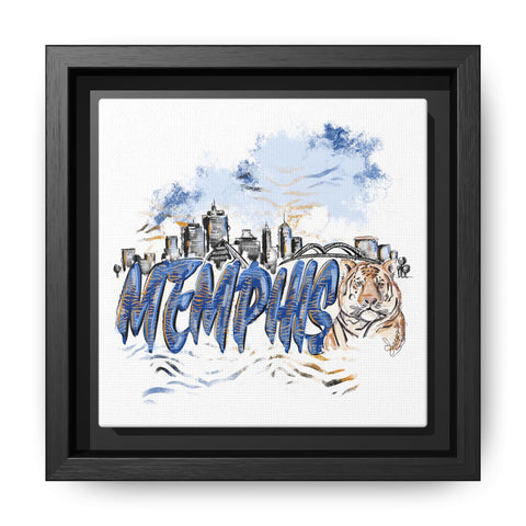 Framed Matte Canvas Art - Memphis Tigers Skyline